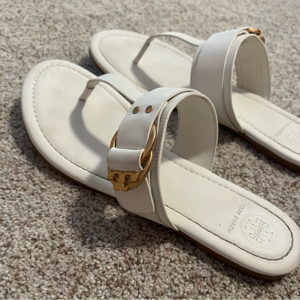 Like new Tory Burch white sandals